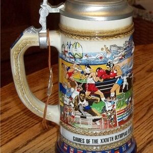 1988 Anheuser Busch Budweiser Lidded Stein Seoul XXIVTH Winter Olympic Games